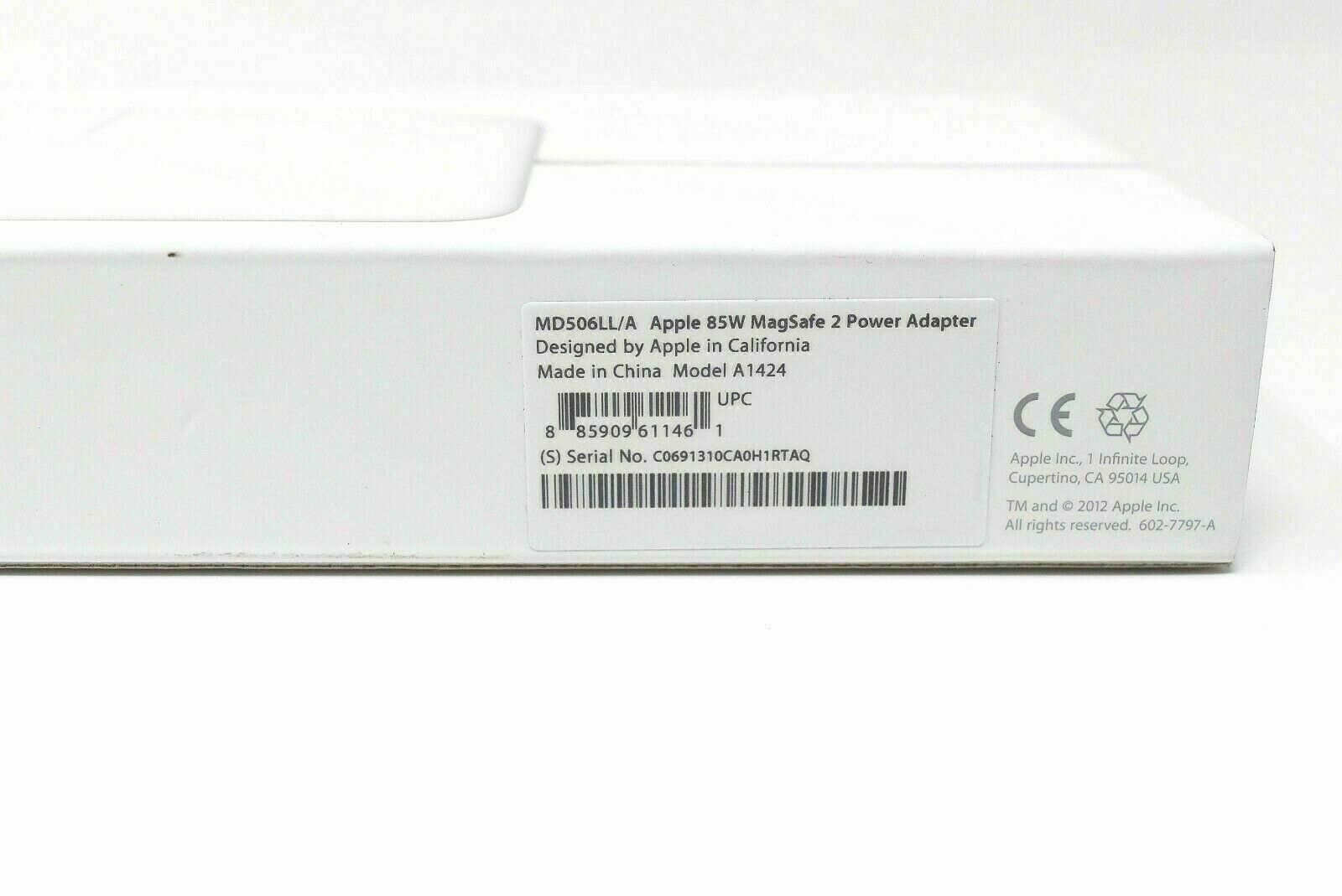 Genuine Apple 85W MagSafe 2 Adapter MacBook Pro w/ Retina A1424 New  MD506LLA MS2 791090544030
